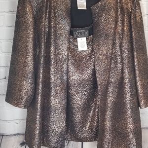 Alex Evenings Formal Metallic Evening Jacket Tank Top Ensemble Sz 1x